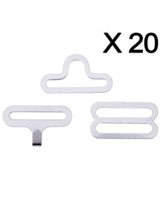Set van 20 vlinderdas clips - Zilver