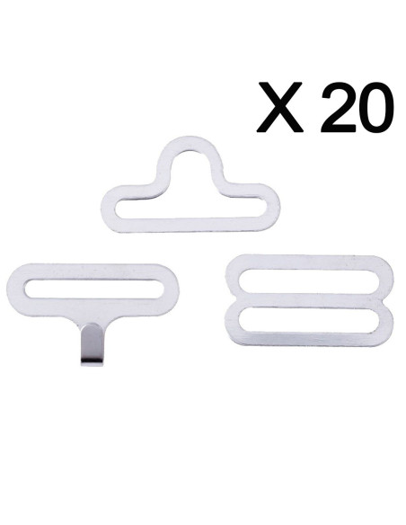 Set van 20 vlinderdas clips - Zilver