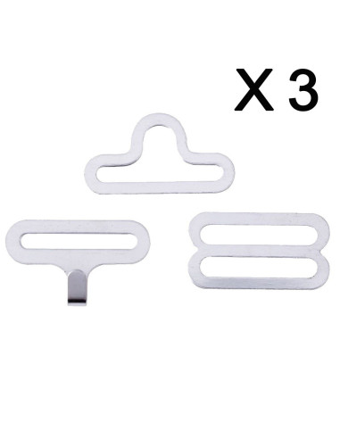 Set van 3 vlinderdas clips - Zilver