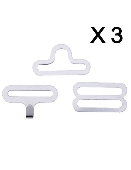 Set van 3 vlinderdas clips - Zilver