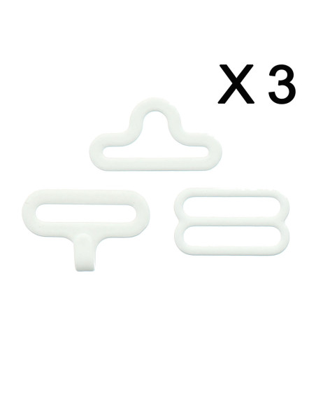 Set van 3 vlinderdasjes - Wit