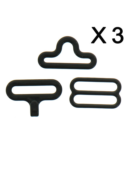 Set van 3 vlinderdasjes - Zwart