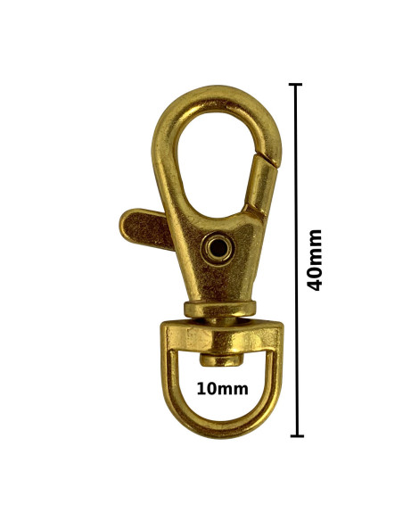 Metalen musketonhaak - Goud 40 x 10 mm