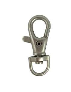 Metalen musketon - Mat zilver 40 x 10 mm