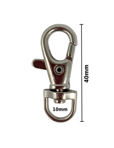 Metalen musketon - Zilver 40 x 10 mm 2