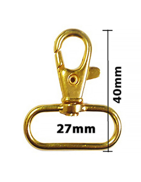 Metalen musketon - Goudkleurig 40 x 27 mm