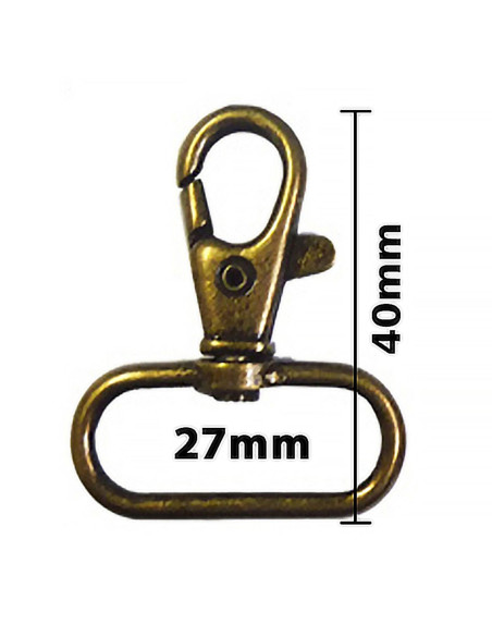 Metalen musketon - Brons 40 x 27 mm