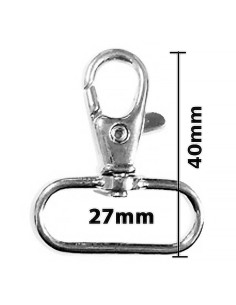 Metalen musketon - Zilver 40 x 27 mm