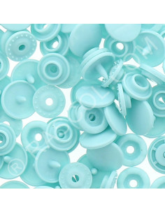 Zakje met 25 KAM ronde harsdrukknopen - Azurenblauw