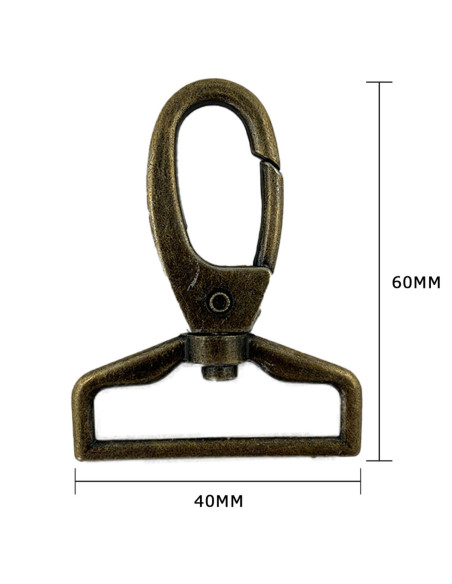 Metalen musketon - Brons 60 x 40 mm