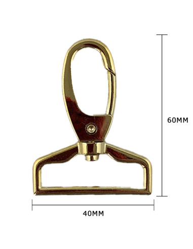 Metalen musketon - Goud 60 x 40 mm