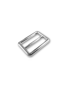 Dubbele schuifgesp met roestvrijstalen afwerking - Zilver 20 mm