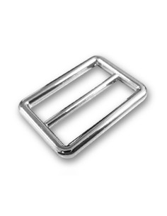 Dubbele schuifgesp met roestvrijstalen afwerking - Zilver 30 mm