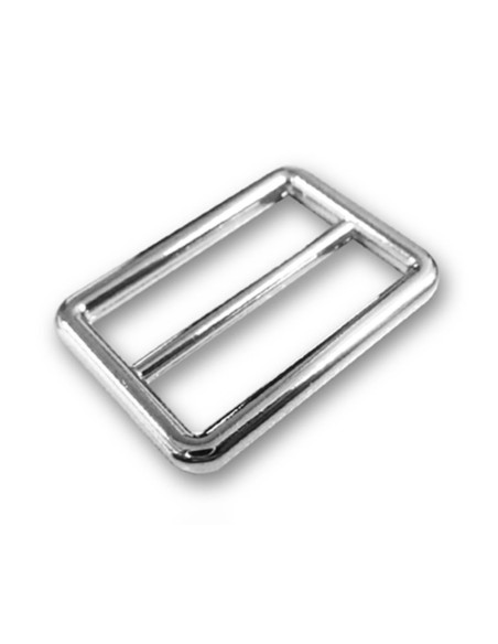 Dubbele schuifgesp met roestvrijstalen afwerking - Zilver 30 mm