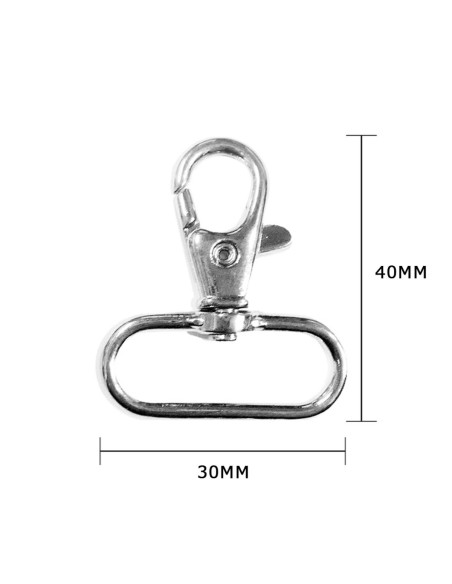 Metalen musketon - Zilver 40 x 30 mm
