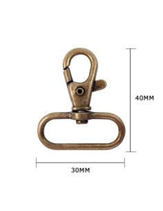 Metalen musketon - Brons 40 x 30 mm 2