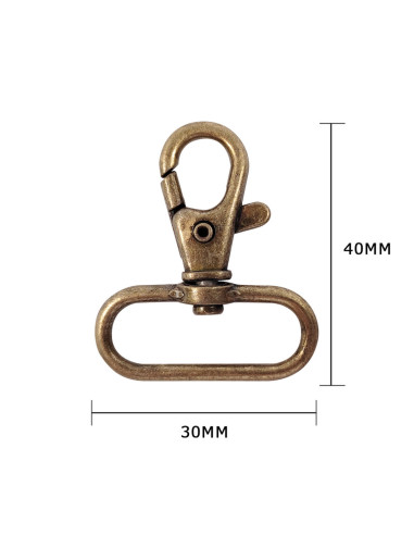 Metalen musketon - Brons 40 x 30 mm