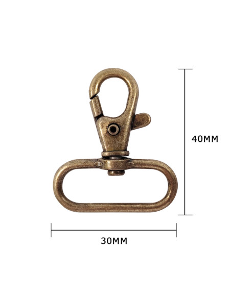 Metalen musketon - Brons 40 x 30 mm