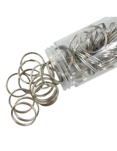 Gebroken ringen sleutelhangers 30 mm zilver