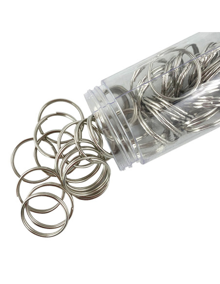 Gebroken ringen sleutelhangers 30 mm zilver