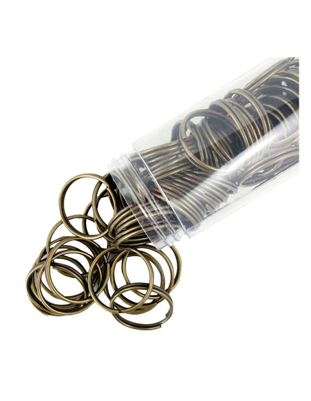 Gebroken ringen sleutelhangers 25 mm brons