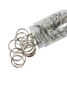 Gebroken ringen sleutelhangers 25 mm zilver