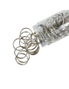 Gebroken ringen sleutelhangers 20 mm zilver