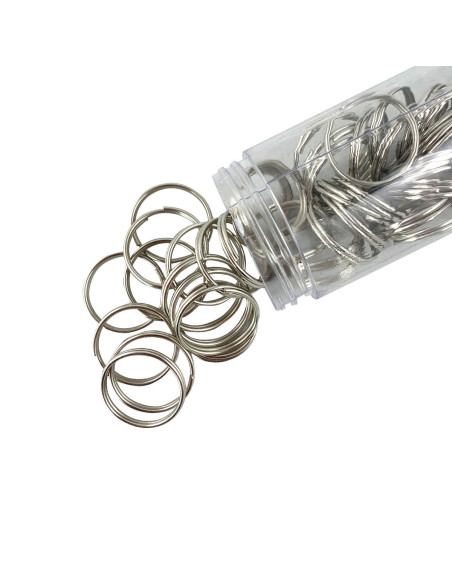 Gebroken ringen sleutelhangers 20 mm zilver