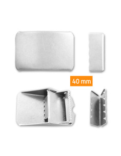 Gespsluiting met klauwen en flap - Zilver 40 mm