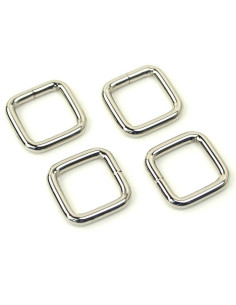 Set van 4 vierkante ringen - Zilver 12,7 mm