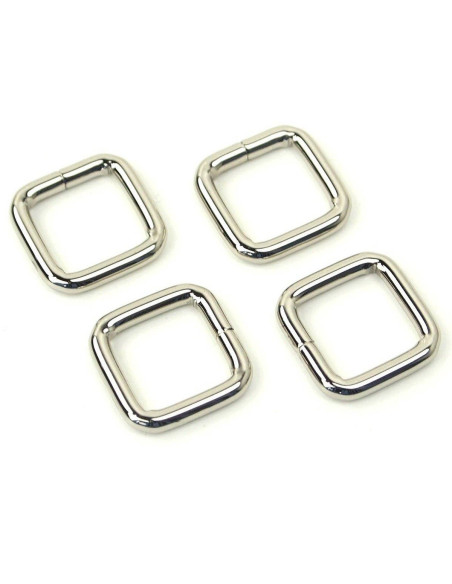 Set van 4 vierkante ringen - Zilver 12,7 mm