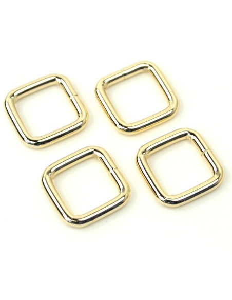 Set van 4 vierkante ringen - Goud 12,7 mm