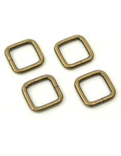 Set van 4 vierkante ringen - Brons 12,7 mm