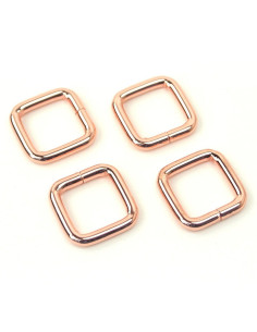 Set van 4 vierkante ringen - Roségoud 12,7 mm