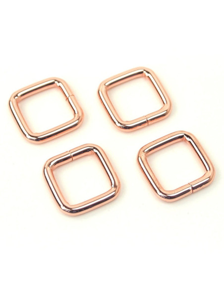 Set van 4 vierkante ringen - Roségoud 12,7 mm