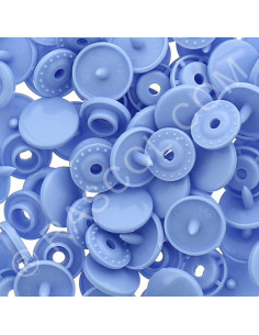 Zakje met 25 KAM ronde harsdrukknopen - Lila blauw