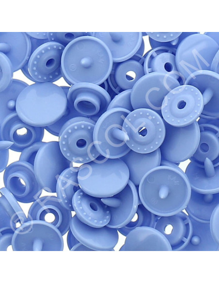 Zakje met 25 KAM ronde harsdrukknopen - Lila blauw