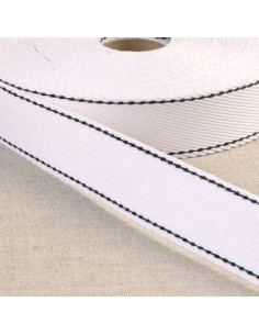Katoenen riem met zadelsteek - Wit