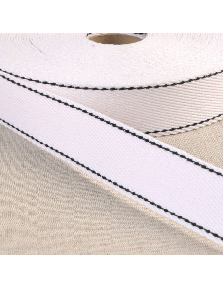 Katoenen riem met zadelsteek - Wit