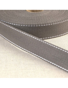 Katoenen riem met zadelsteek - Donkergrijs