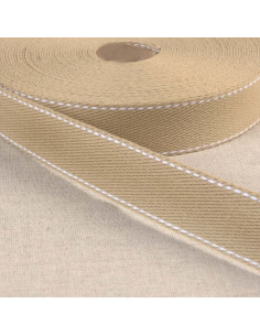 Katoenen riem met zadelsteek - Taupe