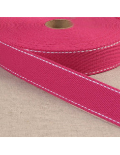 Katoenen riem met zadelsteek - Fuchsia