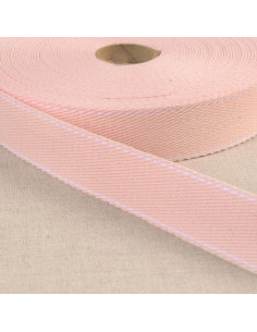 Katoenen riem met zadelsteek - Lichtroze