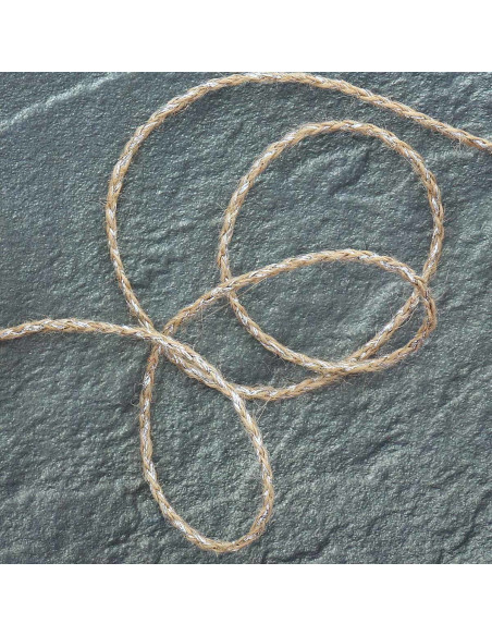 Ronde jute lurex vlecht - Zilver