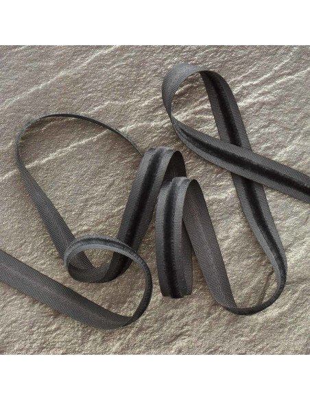 Fluweel grosgrain lint - Donkergrijs