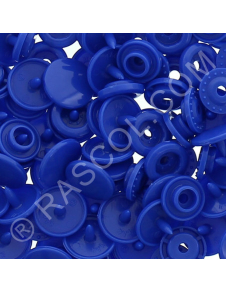 Zakje met 25 KAM ronde harsdrukknopen - Koninklijk blauw