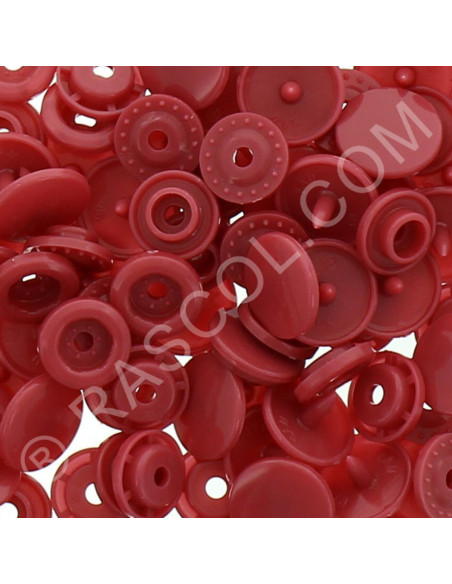Zakje met 25 ronde KAM-harsdrukknopen - Rood koper
