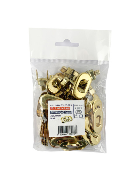 Set van 20 ovale draaisluitingen 35 x 20 mm - Goud
