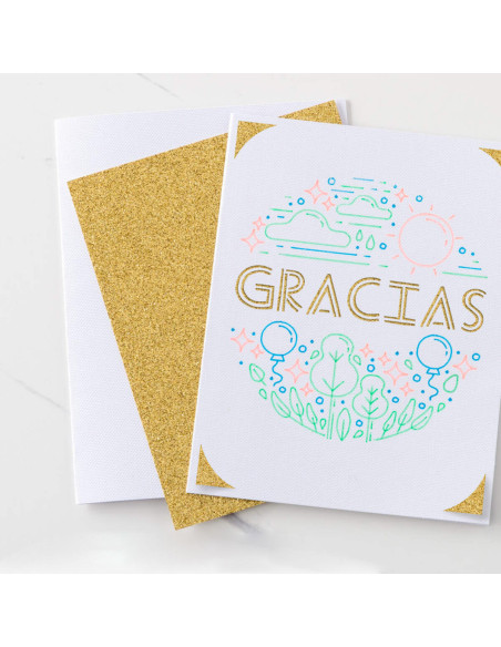 Roze, oranje en gele glitter gelpennen Cricut Joy