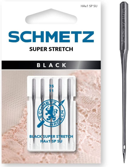 Super stretch naalden Zwart Schmetz